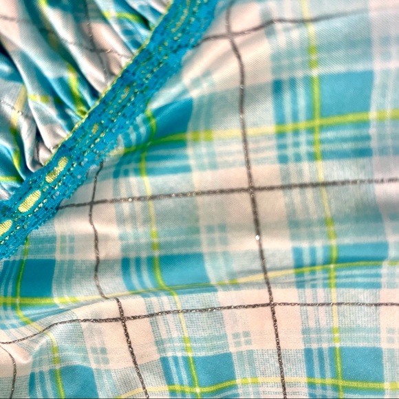 34C VS Victoria’s Secret Sexy Little Things poolside green/blue plaid lingerie - Picture 10 of 12